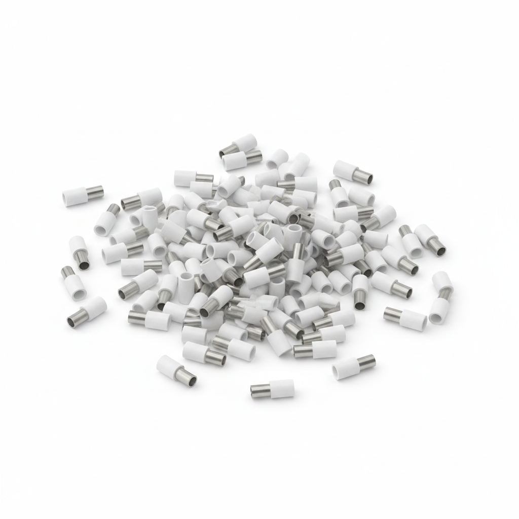 0.5mm White Bootlace Ferrules 100 Pack