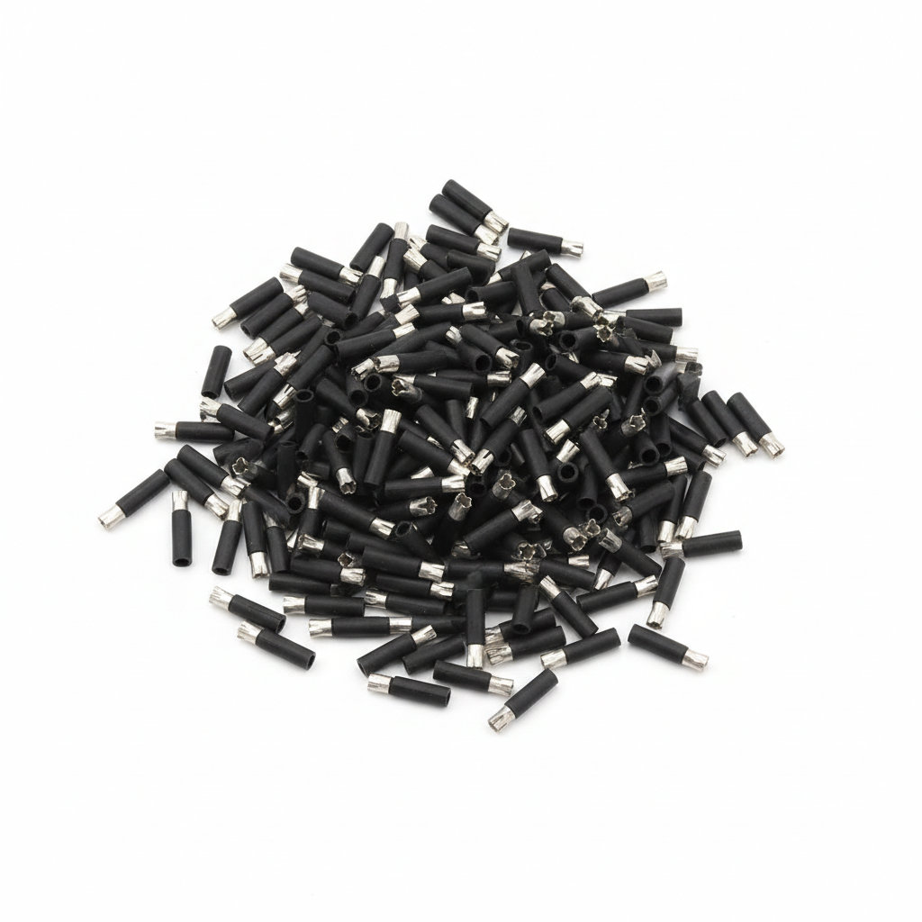 1.5mm Black Bootlace Ferrules 100 Pack