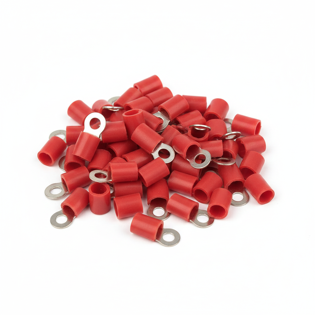 1.5mm Red Ins Lug 8mm Ring 20 Pack