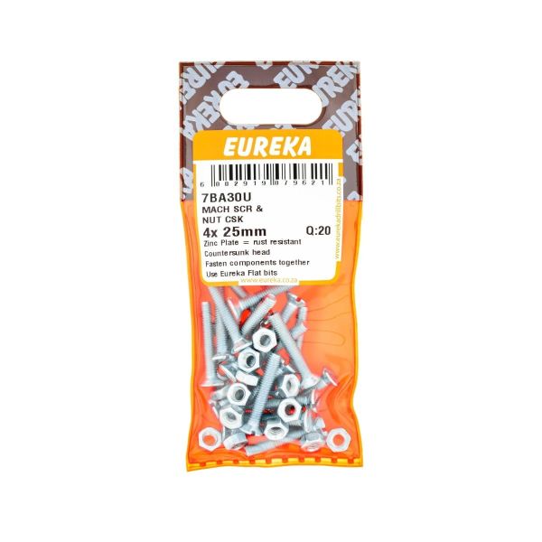 Mach SCR & Nut CSK 4x25mm