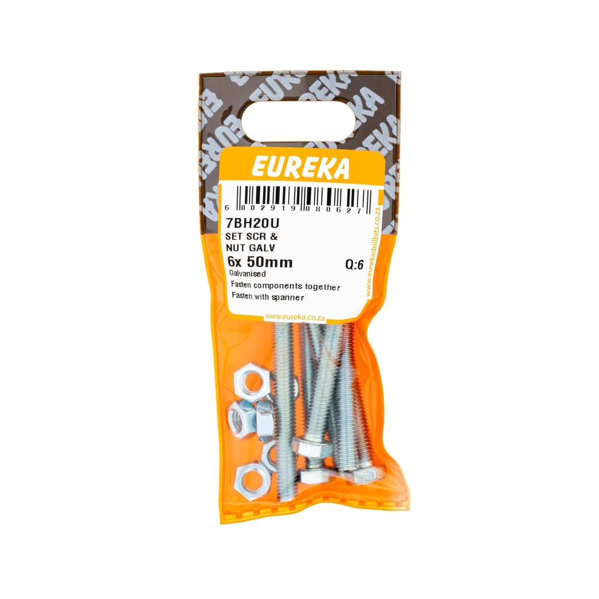 Set SCR & Nut Galv 6x50mm
