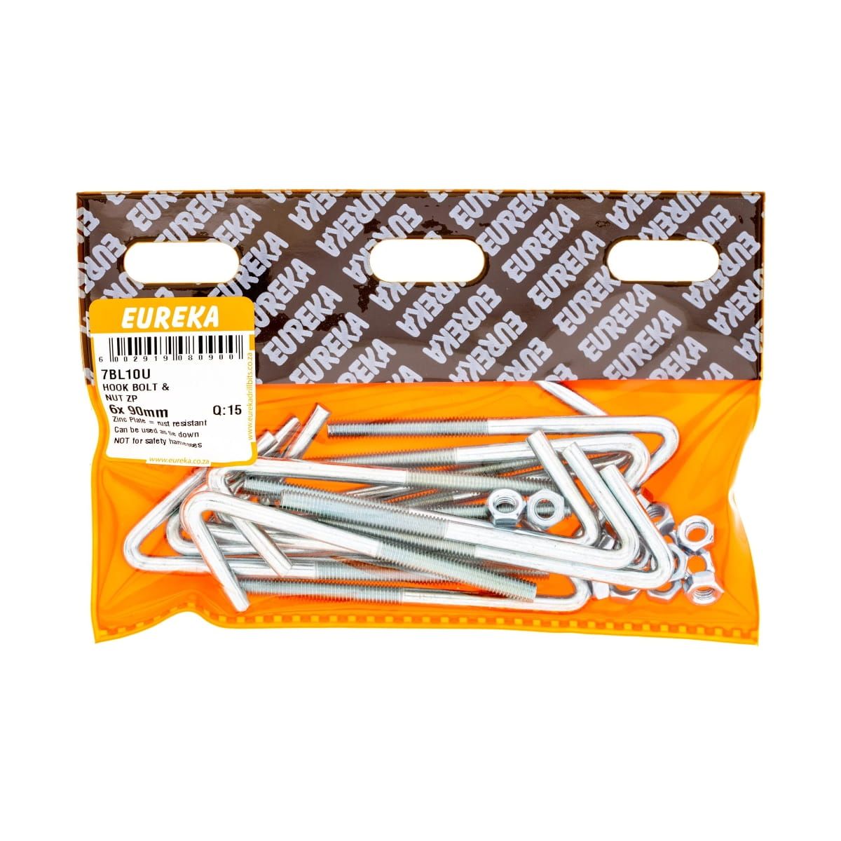 Hook Bolt & Nut ZP 6x90mm