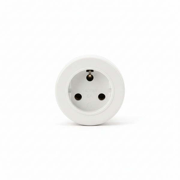 1436W 6A Round Socket White