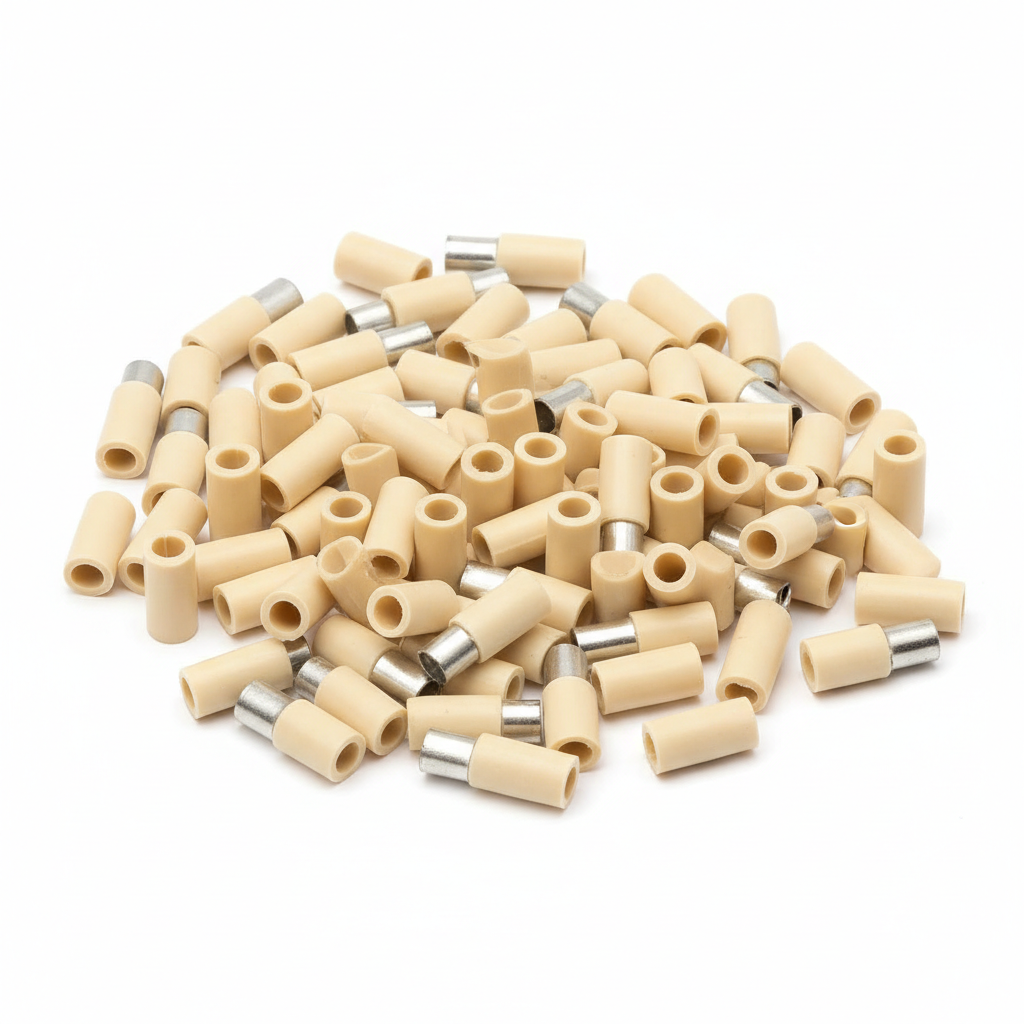 16.0mmx18mm Cream Bootlace Ferrules 100 Pack