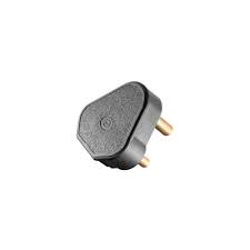 3 Pin 16A Black Plug Top