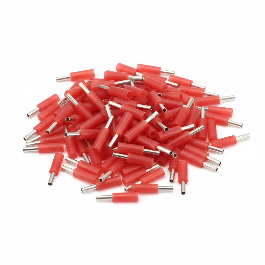 1mm Red Bootlace Ferrules 100 Pack