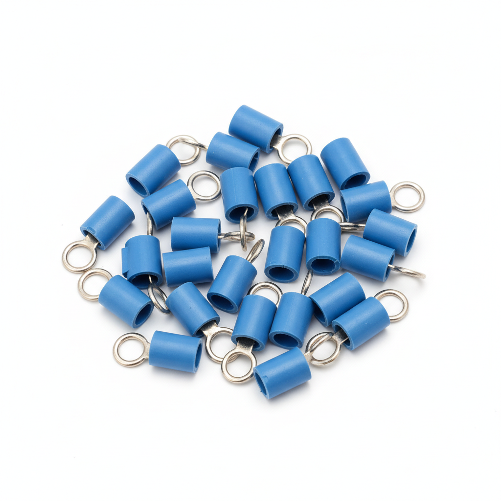 2.5mm Blue Ins Lug 4mm Ring 20 Pack