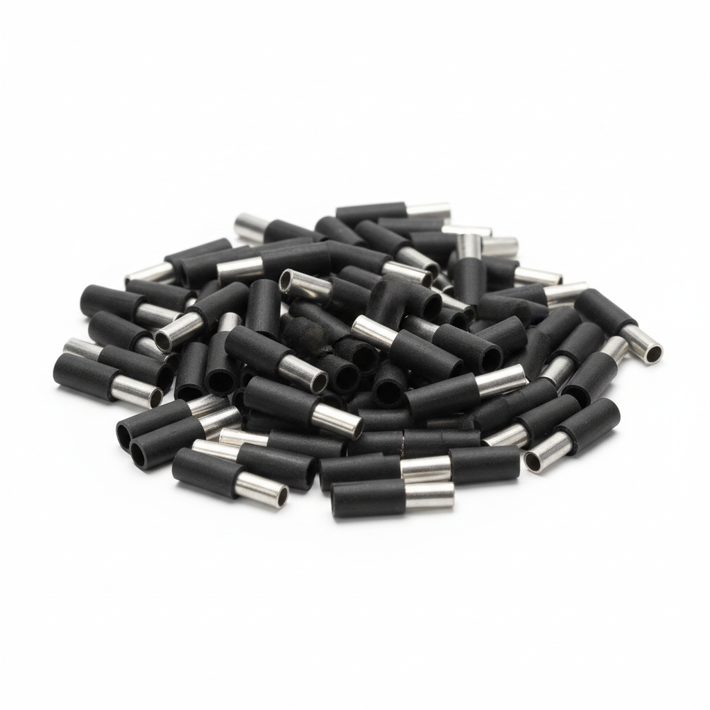 25.0mm x16mm Black Bootlace Ferrules 100 Pack