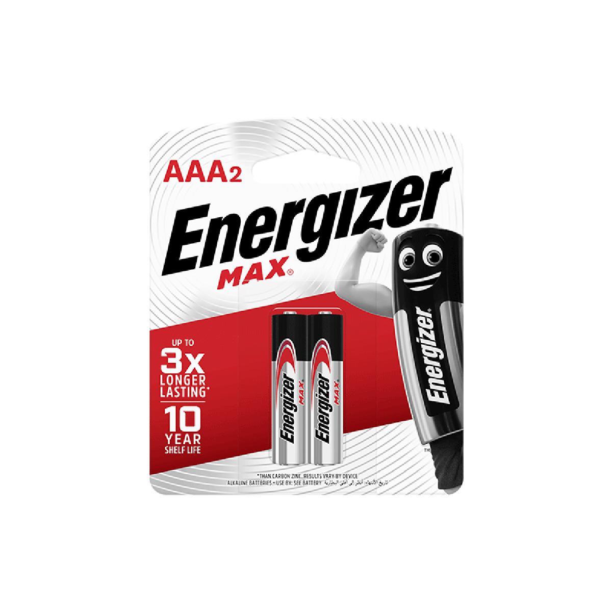 Energizer Max Alkaline Batteries AAA2 2Pack