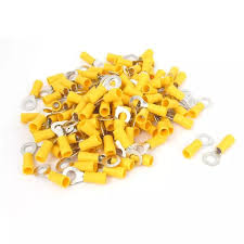 4-6mm Yellow Ins Lug 6mm Ring 20 Pack