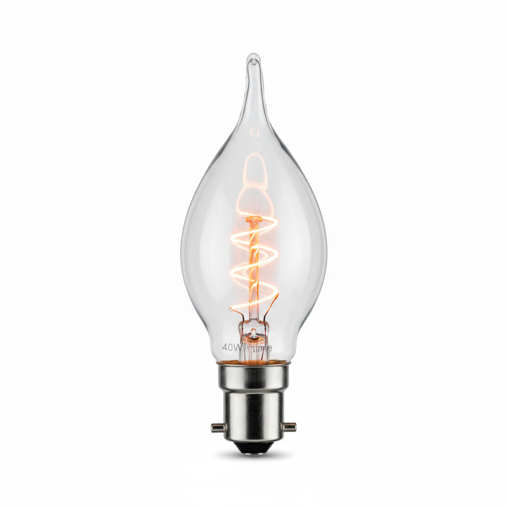 40W Flame Lamp Clear B22
