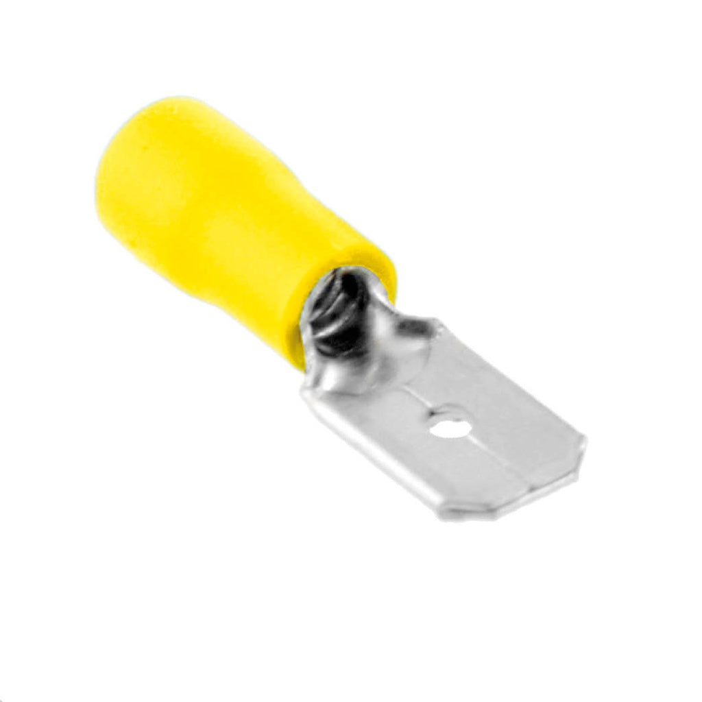 4-6mm Yellow Ins Lug 6.3mm Male Discon 20 Pack