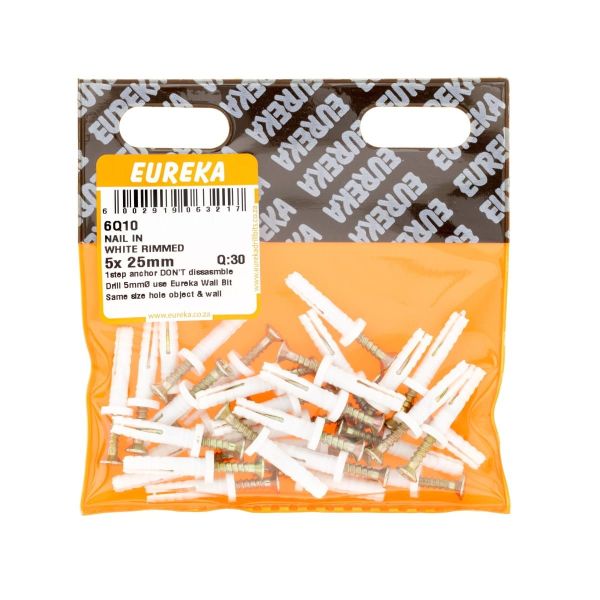 Nail In White Rimmed 5x25mm