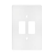 6542/101P 2 Lever Steel Coverplate 4x2 White