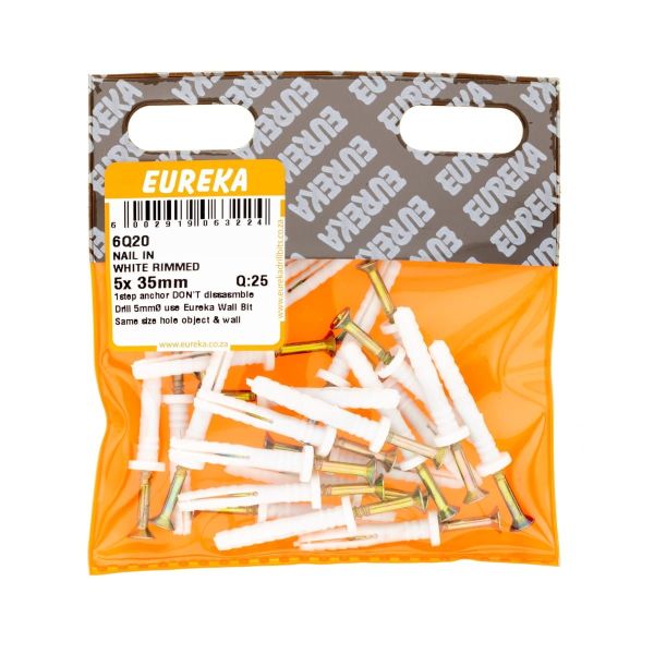 Nail In White Rimmed 5x35mm