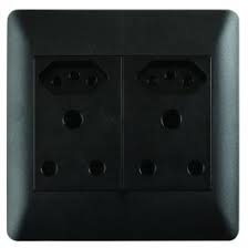 AP442X2UN-SB Lesco Apollo Double Socket & 2x 16A Black