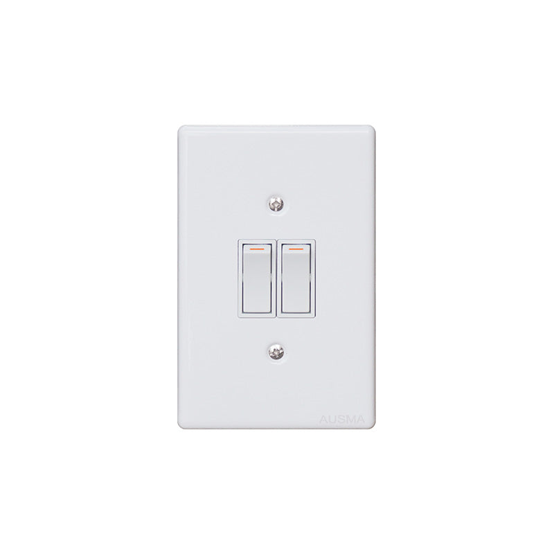 2 Lever Wall Switch WH Steel