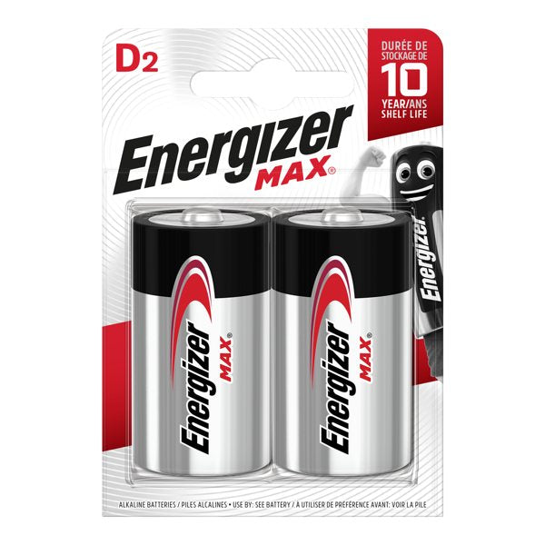 Energizer Max Battery 1.5V D2 2Pack