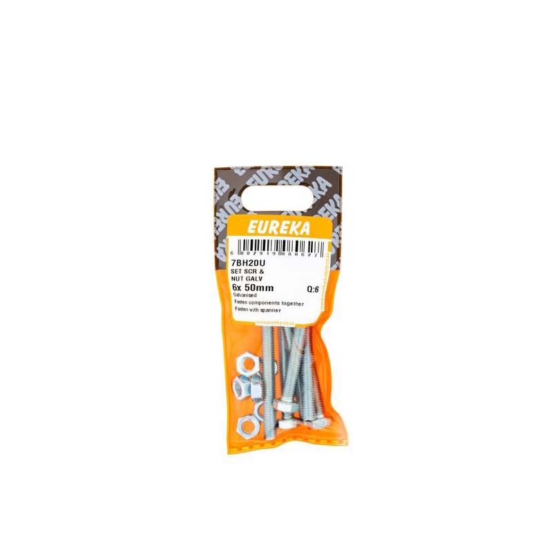 Set SCR & Nut Galv 6x30mm