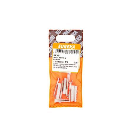 Wall Plug & Screw 4.0x30mm P6