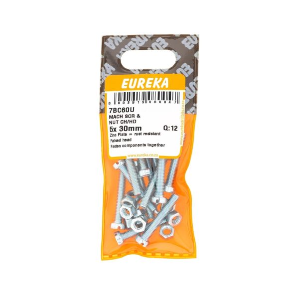 Mach SCR & Nut CH/HD 5x30mm