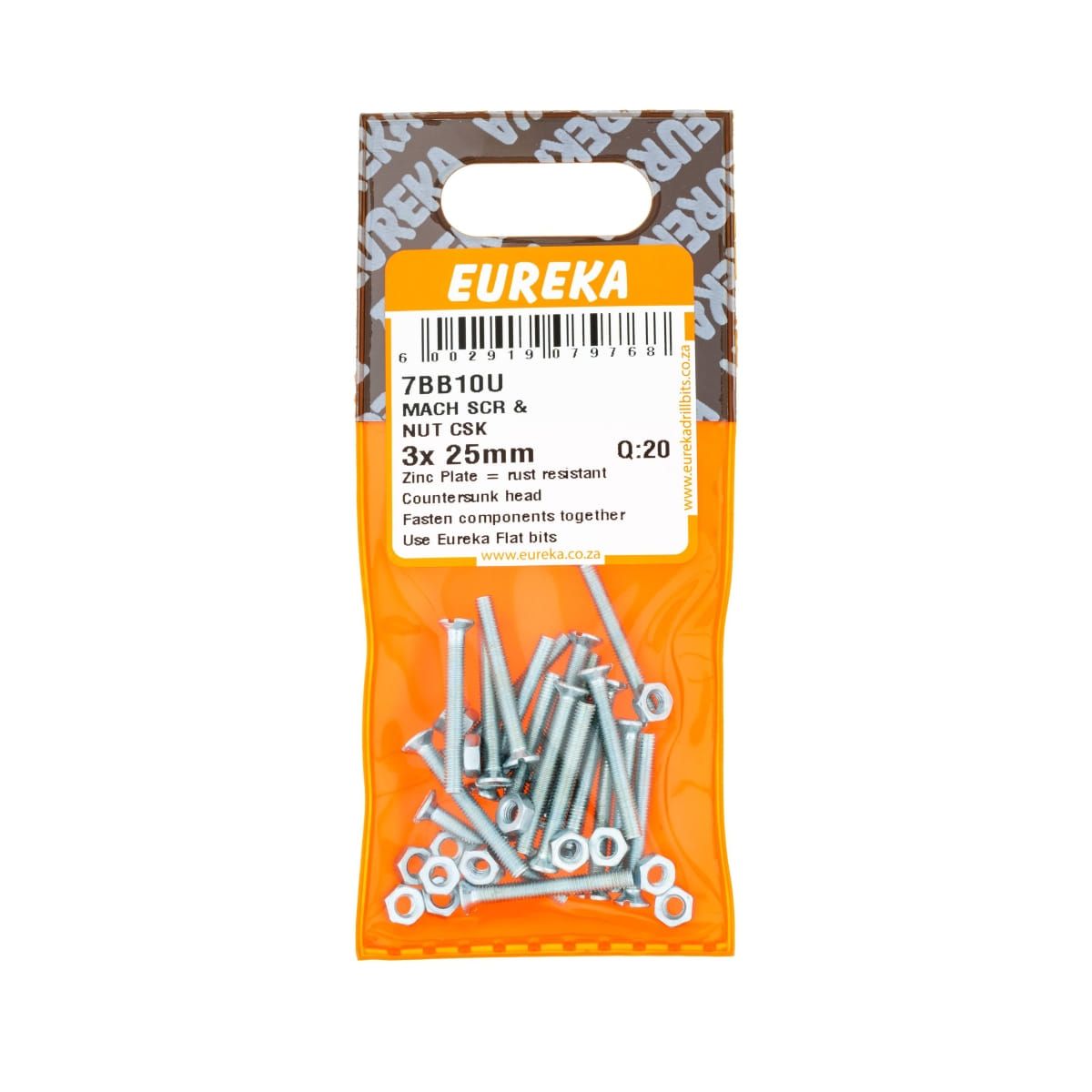 Mach SCR & Nut CSK 3x25mm
