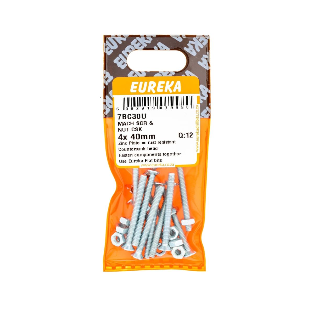 Mach SCR & Nut CSK 4x40mm