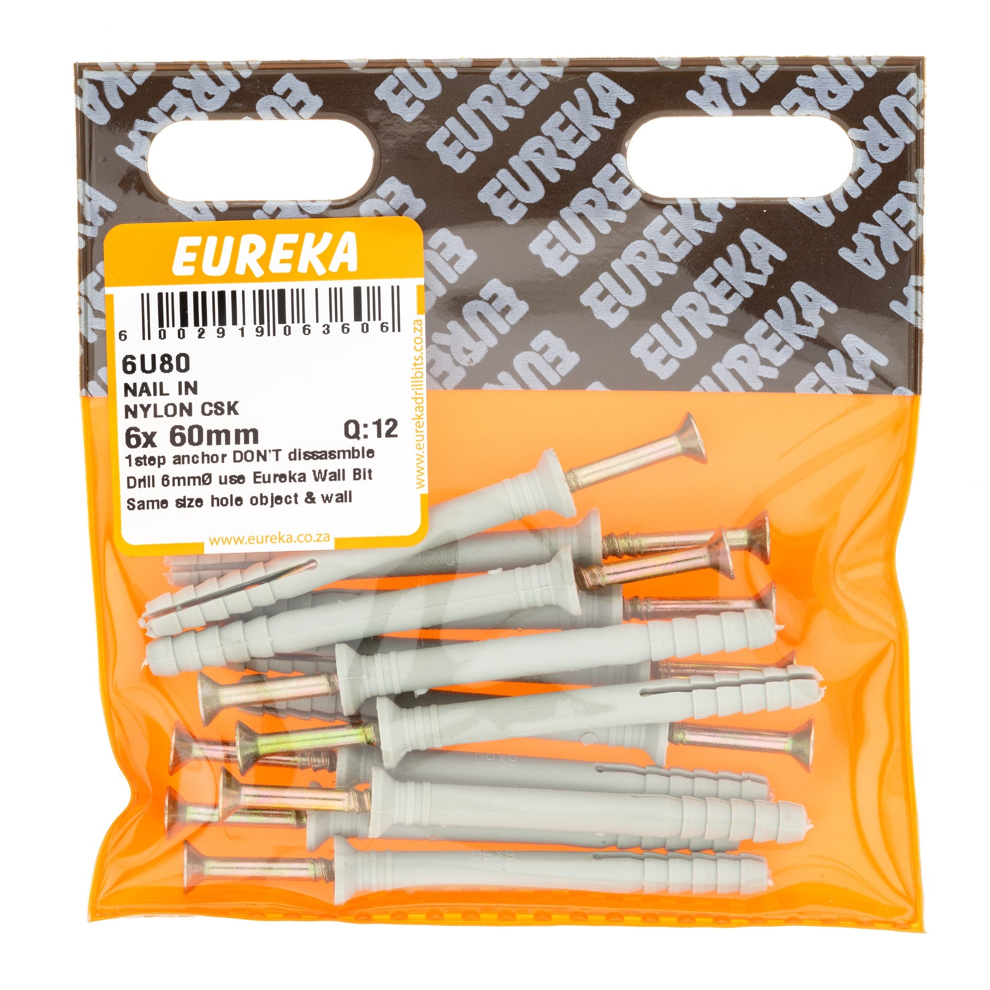 Nail In Nylon CSK 6x60mm