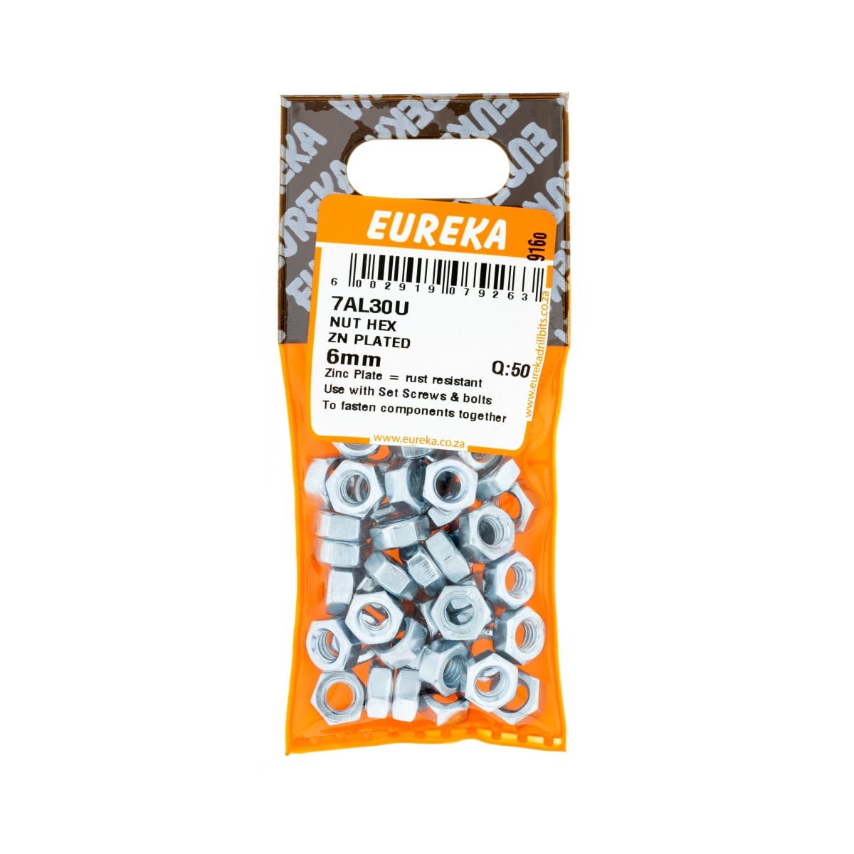 Nut Hex ZN Plated 6mm