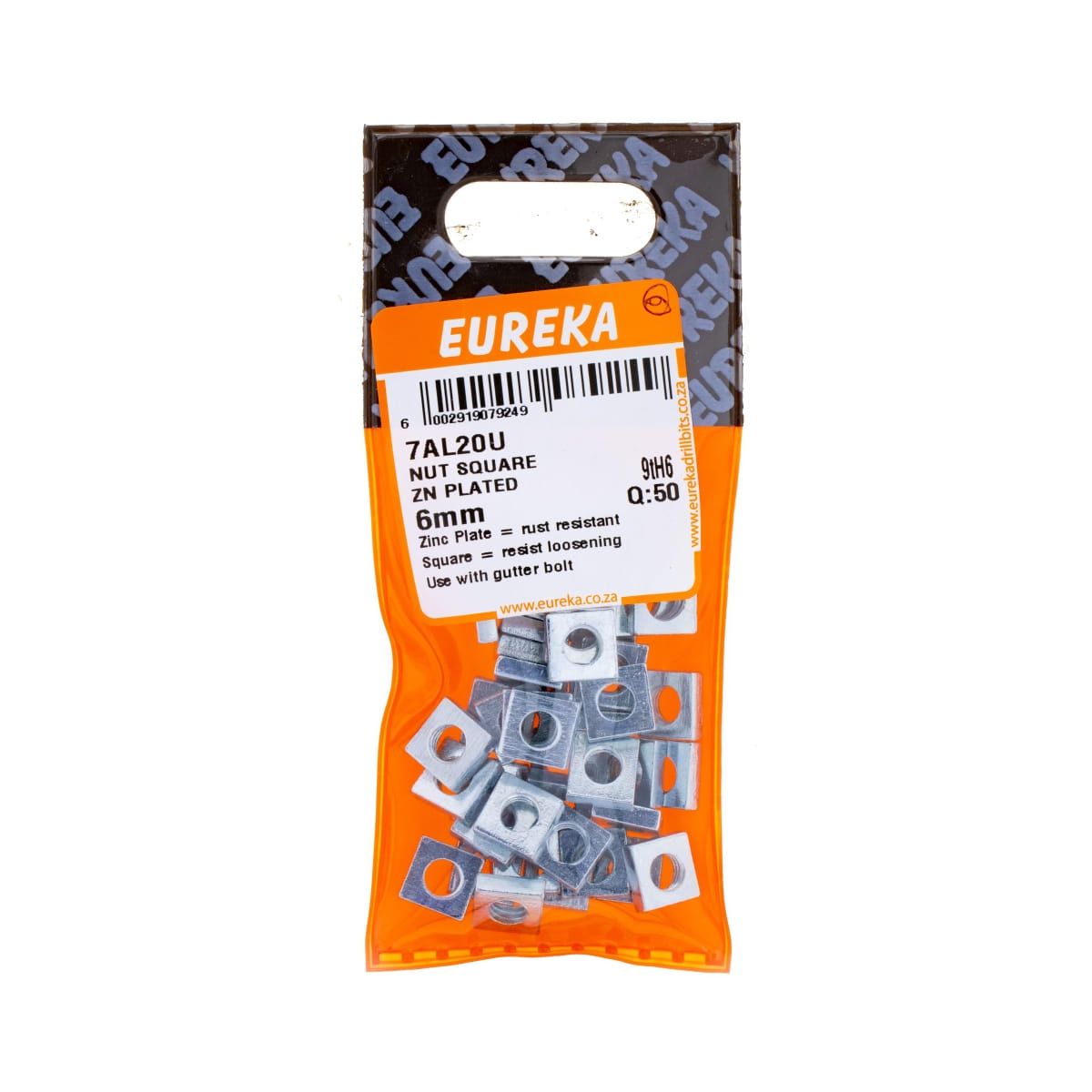 Nut Square ZN Plated 6mm