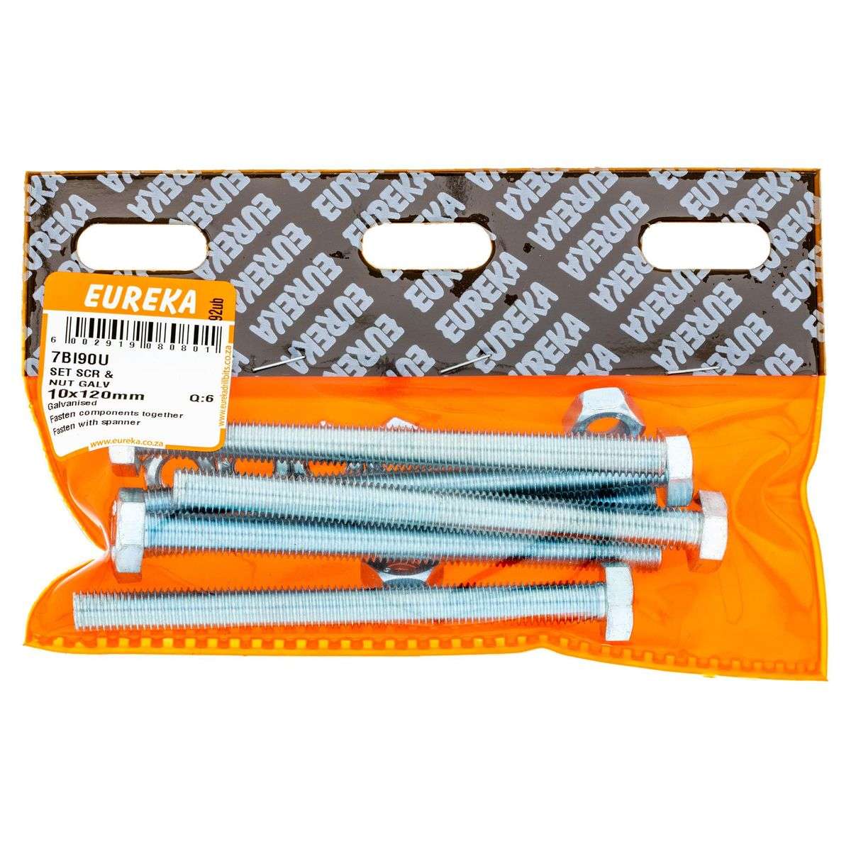 Set SCR & Nut Galv 10x120mm