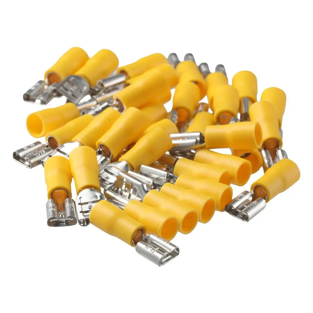4-6mm Yellow Ins Lug 6.3mm Female Discon 20 Pack