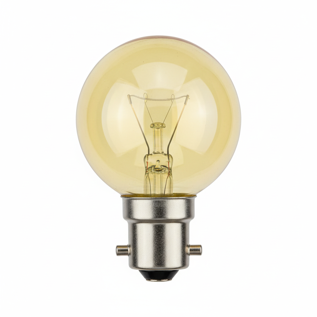 B22 Yellow 15W Incandescent Bulb