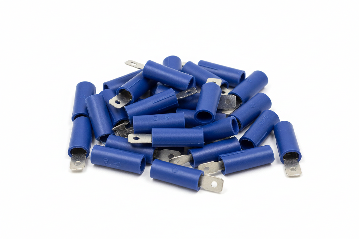 Blue Male Disconnects 4.8x0.8mm 20 Pack