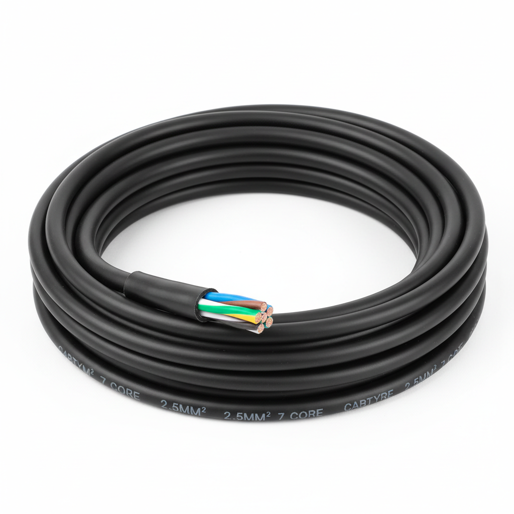 Cabtyre 2.5mm 7 Core Black