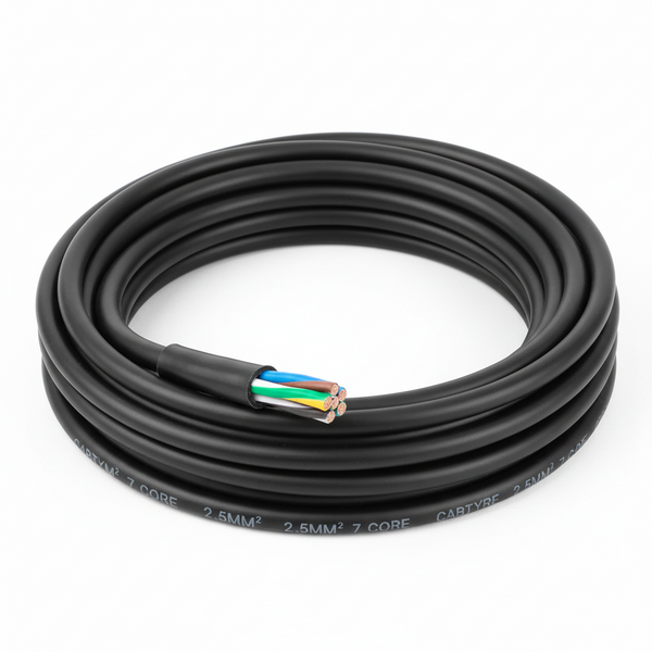Cabtyre 2.5mm 7 Core Black