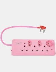 6 Way Multiplug  with Surge & Cutoff Switch Coral