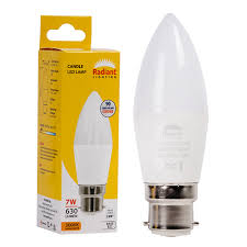 RLL020 Frosted LED Candle 7w Warm White B22
