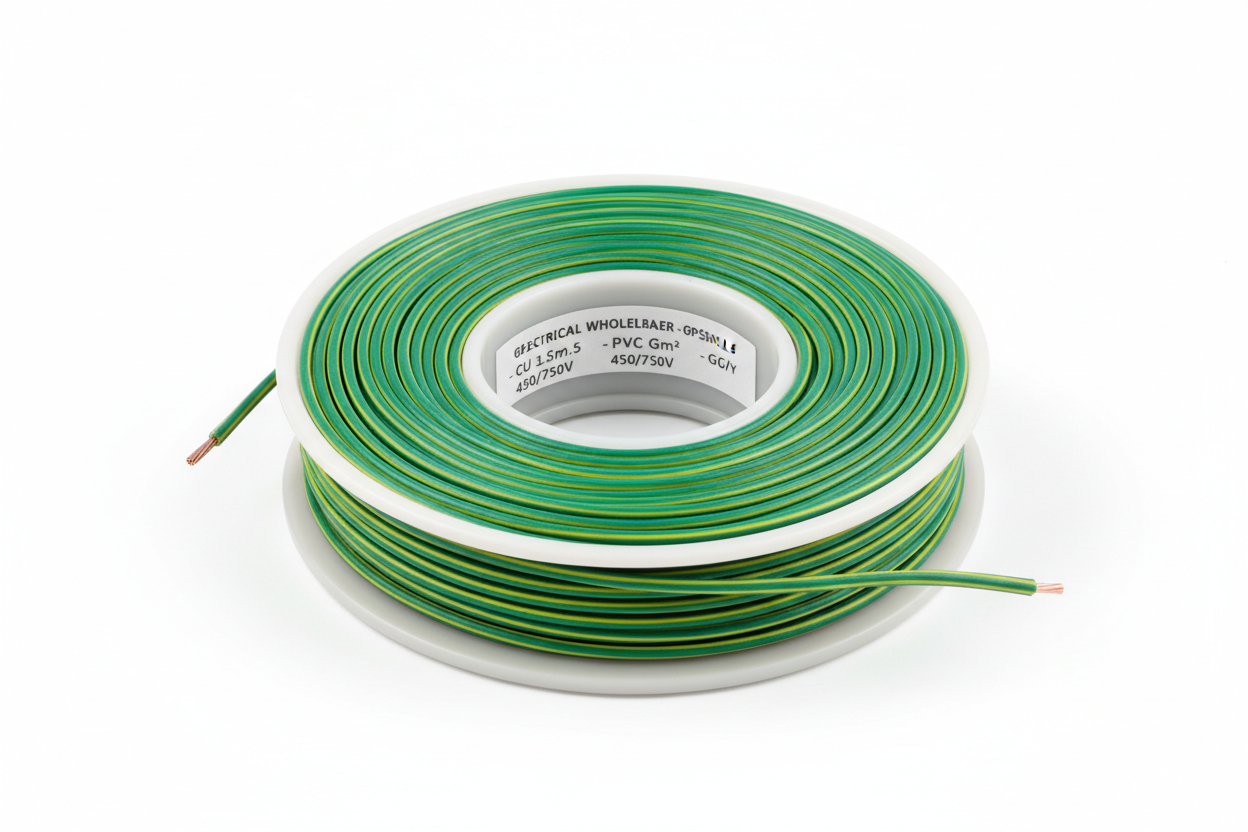 GPS001.5 Green/Yellow House Wire 100M Roll