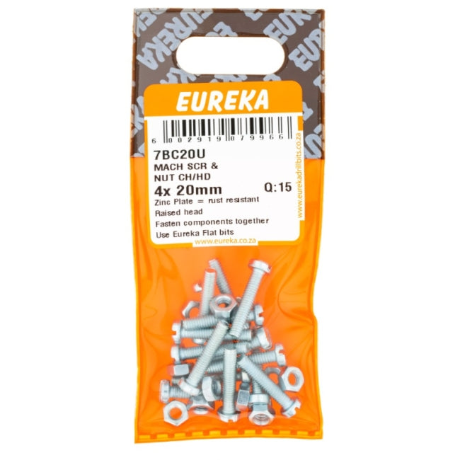 Mach SCR & Nut CH/HD 4x20mm