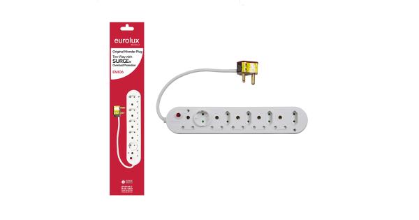 10w Surge & Overload Protection Multi Plug EM106