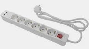 Multi Protector with Surge and Spike Protector Multiplug 3m Cable
