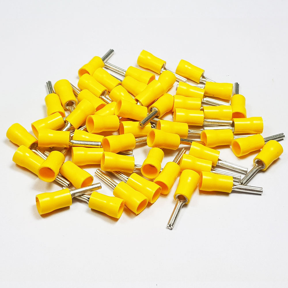 4-6mm Yellow Ins Lug 10mm Pin 20 Pack
